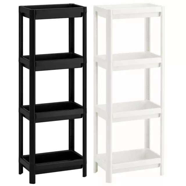 Ikea Vesken Bathroom Shelf Unit, 4 Tier, White, Bathroom Caddy Storage Organiser