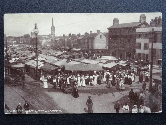 Norfolk GREAT YARMOUTH Animated Market Place c1921 Postcard by B.& R. Ltd.