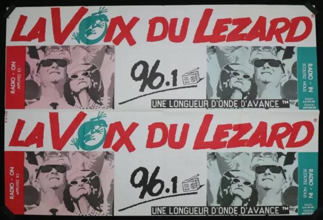 LA VOIX DU LEZARD 96.1 ex RADIO SKYROCK - Rare affiche - 1983 - 114 x 78 cm