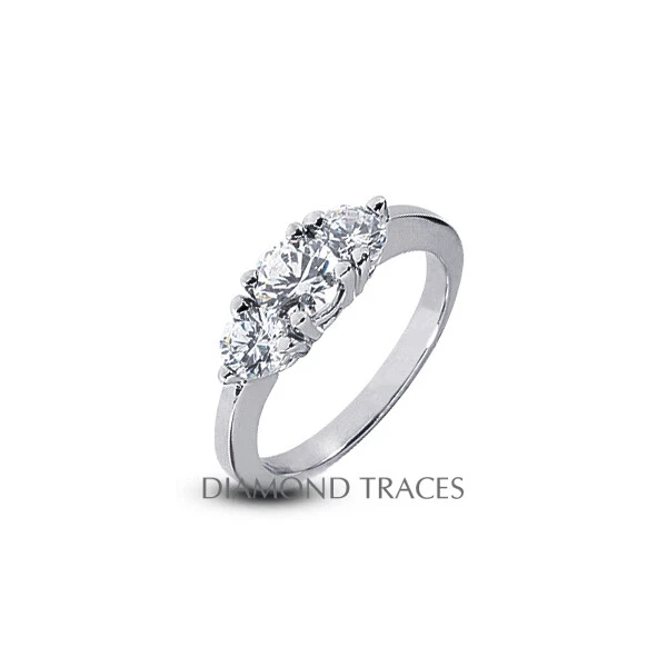 1 1/4ct K VS1 Round Natural Certified Diamonds 950 Plat. Classic Engagement Ring