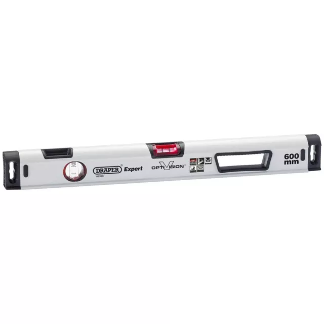 Draper 600mm Opti-Vision Ergo-Grip Box Section Spirit Level 02320 Dual Vials