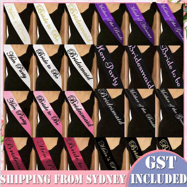 19Colour Sashes Hens Night Party Text Sash Bridal Bride To Be Bridesmaid Wedding