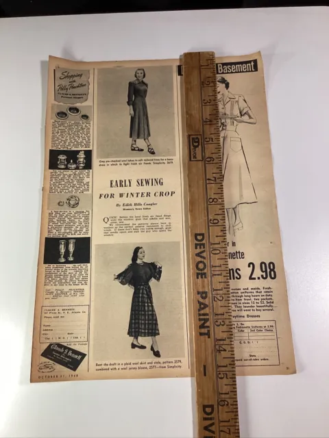 ATLANTA DAVISON’S BASEMENT Fashion Print Ad 1948 ATL AJC Coogler ...