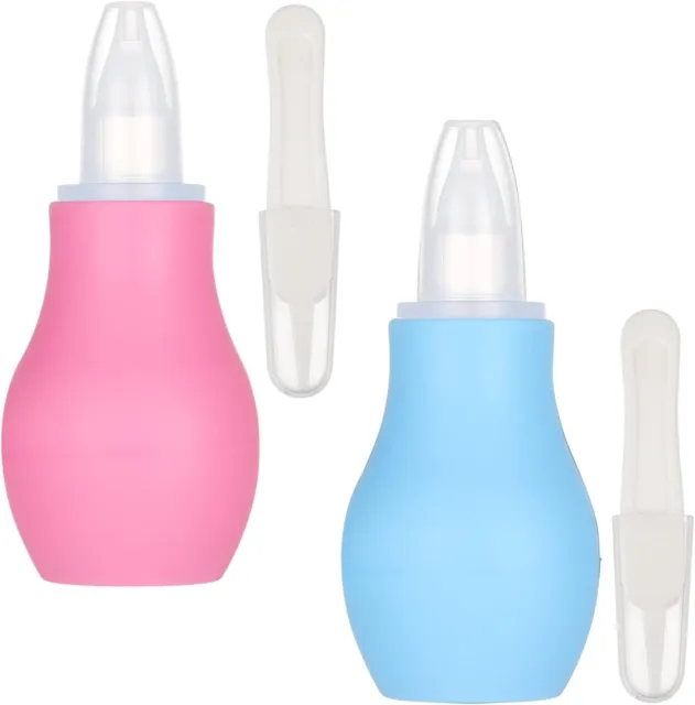 AKlamater 2 Pcs Baby Nasal Aspirator, Aspirator Newborn, Pink+blue