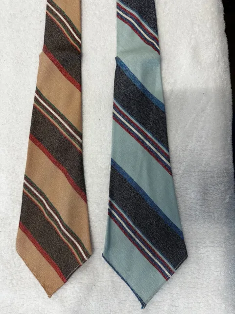 1930S Deadstock Vintage Tie  Not Palm Beach Art Deco Pastel Blue/Peach Stripe