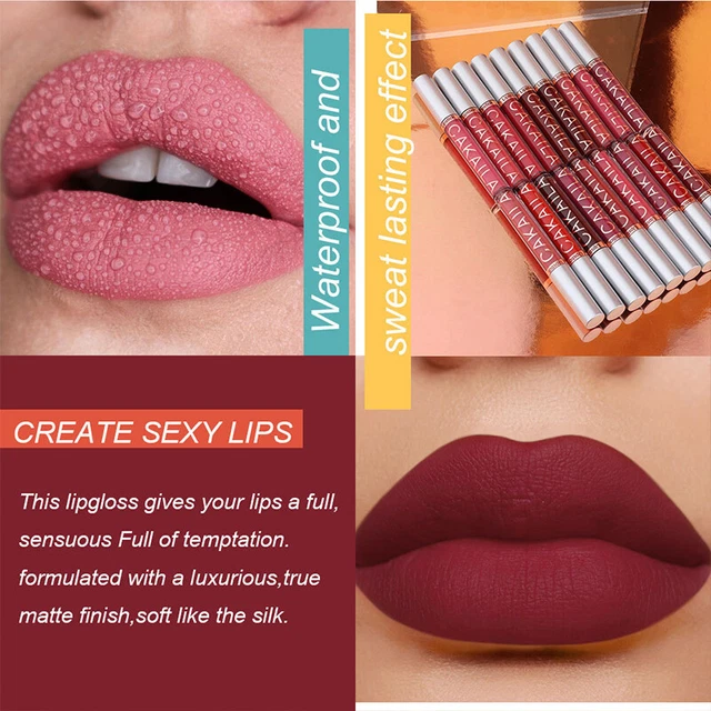 Velours Mate Lèvre Gloss Rouge à Lèvres Liquide Durable Maquillage Imperméab ,