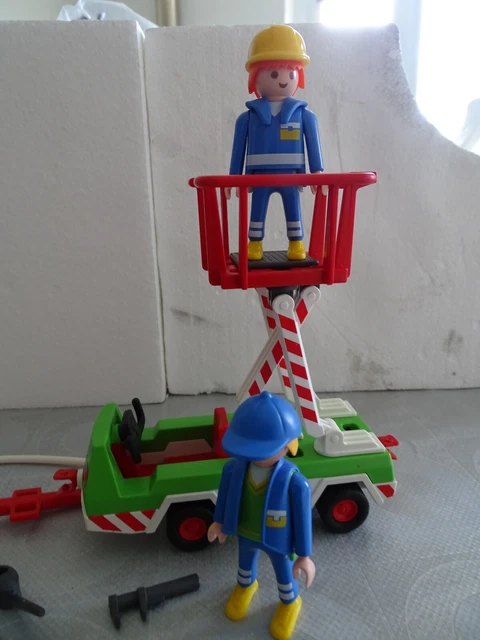 PLAYMOBIL 3197A - Assistants Technique Avec Élévateur - Set De 1997 - Occasion