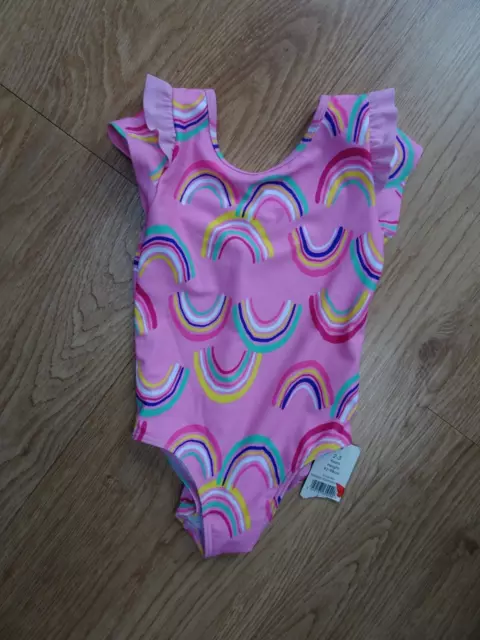 Costume da bagno GEORGE ragazze rosa arcobaleno età 2 - 3 anni nuovo con etichette