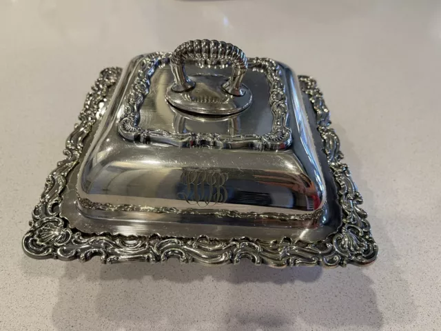GORHAM CLASSIC ROYAL STYLE SILVER COVERED SERVING TRAY Monogram LOB? See Pics
