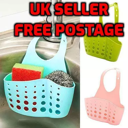 Kitchen Hanging Storage Drain Sink Organiser Rack Sponge Caddy Holder Plastic UK