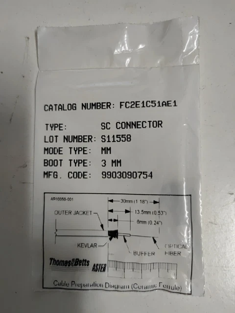 35 Pz. Sc Connector Thomas&Betts S11558 Mode Type MM 3mm 9903090754