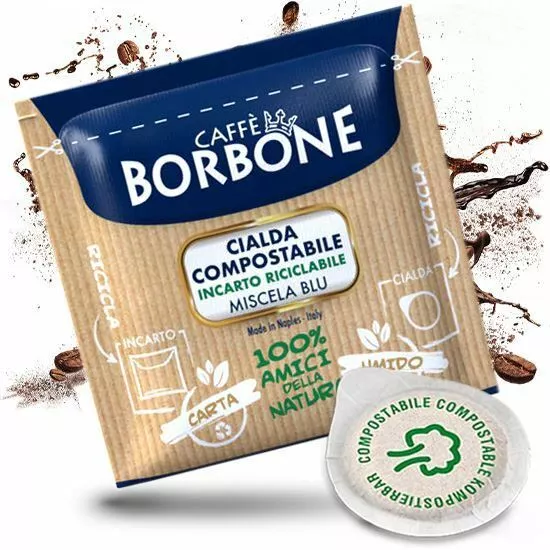 1200 CIALDE IN CARTA ESE 44MM CAFFE' BORBONE MISCELA BLU ORIGINALI - BOX da 150