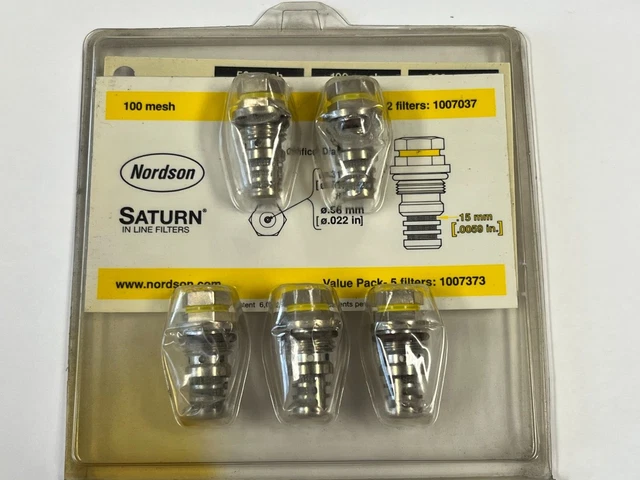 (Pack of 5) Nordson 1007037 100mesh .15MM/.0059" Hot Melt In-Line Filters * NEW