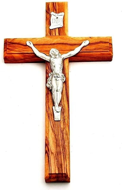 Collier Croix Bois Olivier Pendentif Fait Main Terre Sainte Bethléem Jérusalem Véritable - France