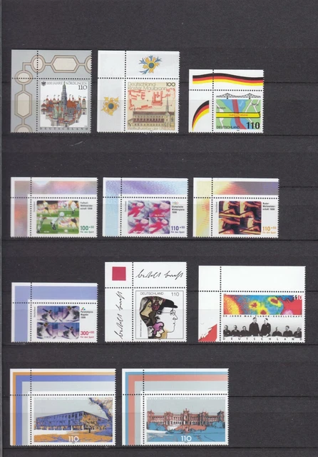 Bund Jahrgang 1998 postfrisch, komplett, alle mit Eckrand links oben