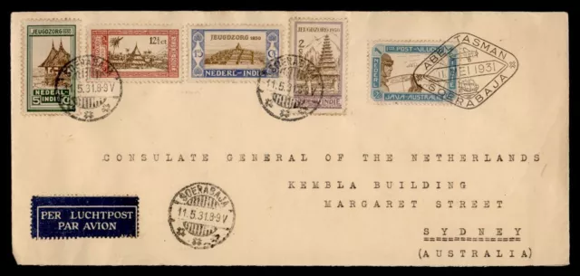 DR WHO 1931 DUTCH EAST INDIES FIRST FLIGHT SOERABAJA TO AUSTRALIA j91673