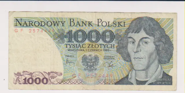 Poland 1000 Zlotych 2574449 Paper Money Banknotes Currency 1982 (1)