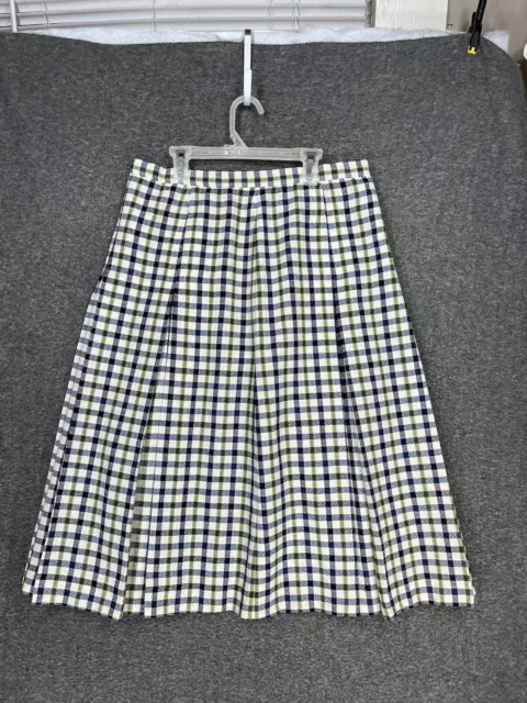 Vintage Handmade Knee Length Skirt 31” Waist Women's Size 10-12 Pleated Plaid