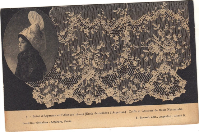 Point d'Argenton et d'Aleçon - Coiffe et costume de Basse Normandie  (H4214)