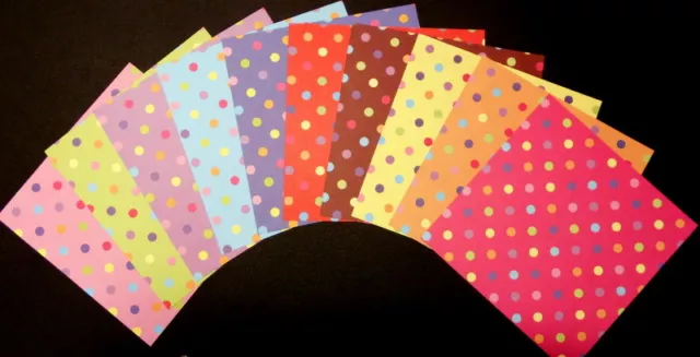 10 Scrapbooking/Cardmaking Papers - SPOTS & DOTS - 15cm x 15cm - (6" X 6")