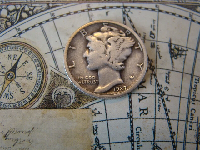 1927-P  Mercury Dime  90% Silver    **~Nice Coin And Character~