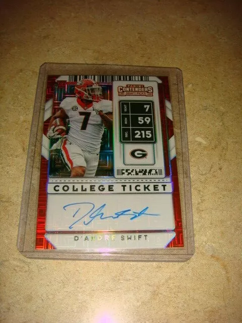 2020 Panini Contenders Draft Picks Dandre Swift RC Auto # 2/10