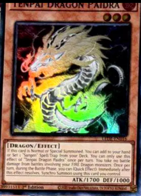 Yugioh! Tenpai Dragon Paidra 🐉 LEDE-EN016 Legacy of Destruction! PREORDER