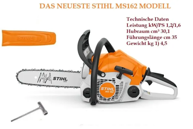STIHL®  NEUES  MODELL MS 162 1,6PS Kettensäge, 35 cm / 14 ", 3/8p , 63PM3 ⭐⭐⭐⭐⭐