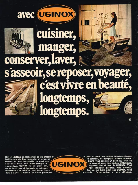 PUBLICITE ADVERTISING 054  1971  UGINOX   acier inoxydable