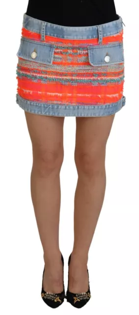 DSQUARED2 Skirt Multicolor Polyester Low Waist A-line Denim IT38/US4/XS 930usd