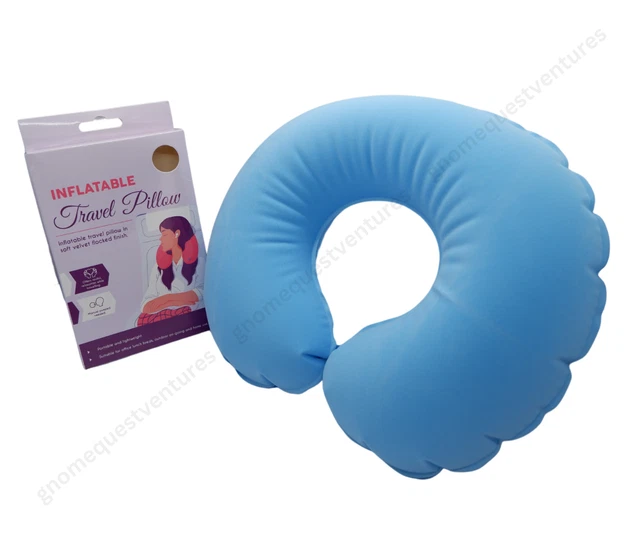 Air Portable Inflatable Flight Pillow Neck Air Cushion Velvety Flocking Pillow