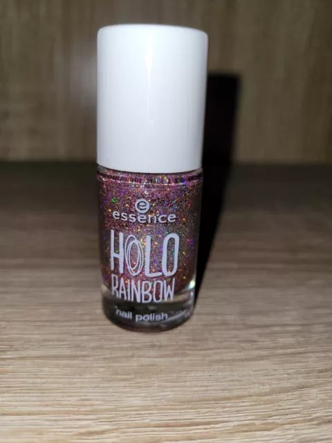 Nagellack, effect Top Coat,  Holo Rainbow, 8ml, Glitzer Bunt, Essence