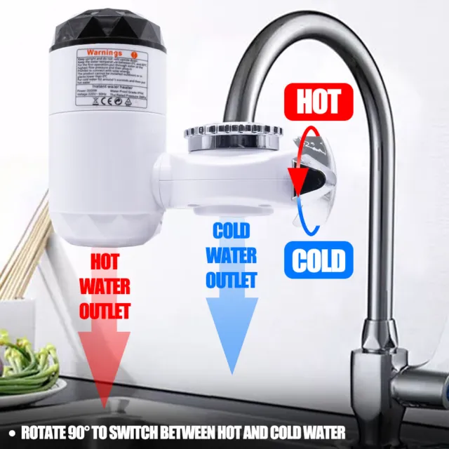 Kitchen Electric Water Heater Tap Instant Hot Water Faucet Cold Heating Faucet