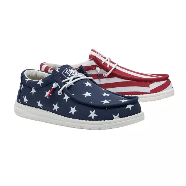 HEY DUDE MEN'S Wally Patriotic American Flag Slip On Shoes 40001-9CW ...