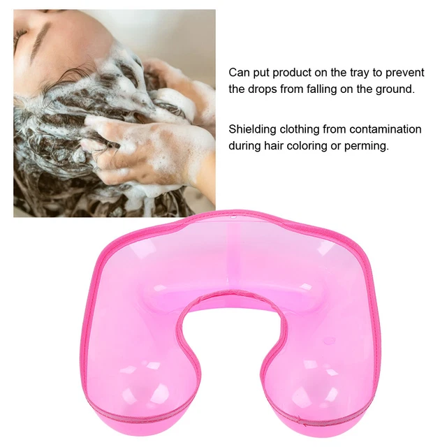 (Rojo rosa) Bandeja profesional para teñir el cabello cuello bandeja para el cuello peluquero cabello permanente GSA