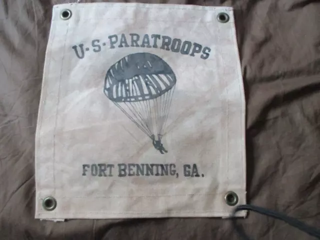 WWII USA PARATROOPER Airborne Fort Benning Ga Bar/Barracks Wall Flag ...