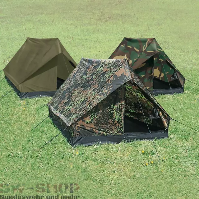Militär Zweimannzelt Mini Pack Bw Bundeswehr Zelt Army Camping Outdoor Oliv Camo