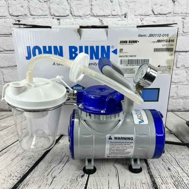John Bunn Medical Aspirator Home Suction Pump Vacuum Machine Model JB0112-016.