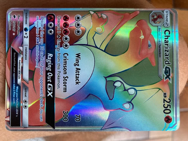 CARTE POKÉMON DRACAUFEU GX / Charizard GX Arc En Ciel Full Art 150/147
