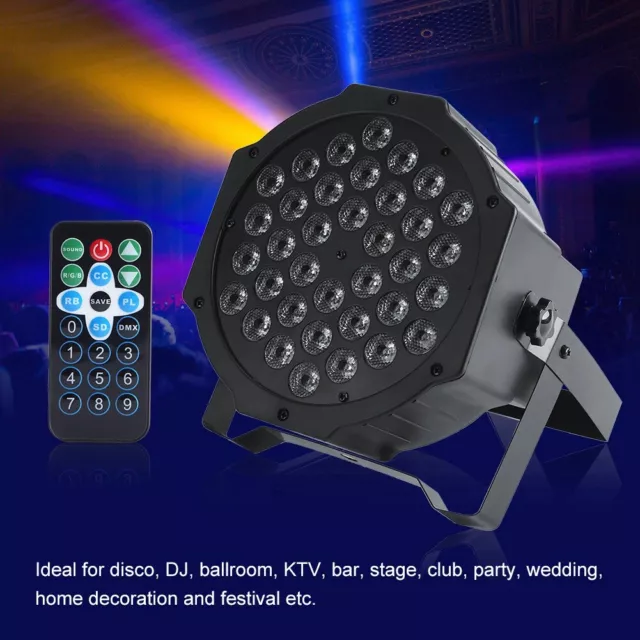 36 LED RGB Par Can Stage Lights Flat DMX DJ Bar Uplighter Lighting with Bag 2