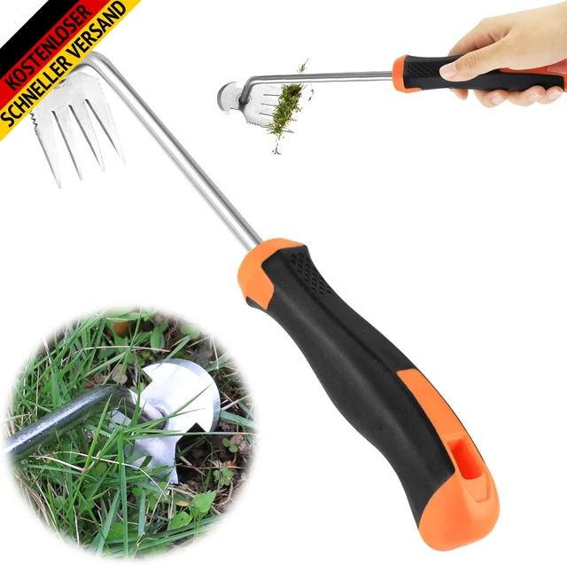 Eisenrechen Mit 7 Zähnen – Robuste Gartenharke Zum Jäten, Bodenlockern & Nivellieren, Inkl. Handschuh