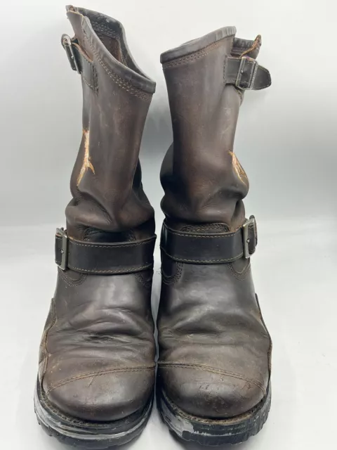 WOMENS HARLEY DAVIDSON Biker Boots Size 6 Buckle Brown Leather ...