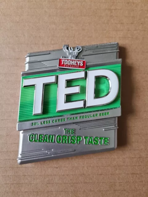 Beer Tap Badge Decal Metal TED Tooheys Extra Dry  NEW Top Topper