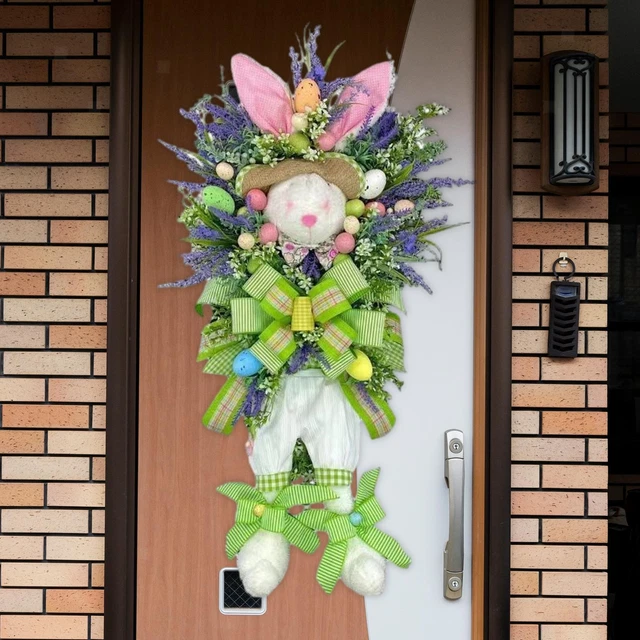 HomeKaren Couronne De Verdure Pour Porte D'Entrée 55,9 Cm - Eucalyptus & Baies Blanches Toutes Saisons Intérieur Extérieur