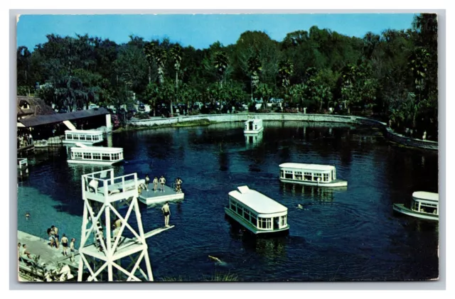 Ocala, FL Florida, Silver Springs, Glass Bottomed Boats, Aerial View, Postcard