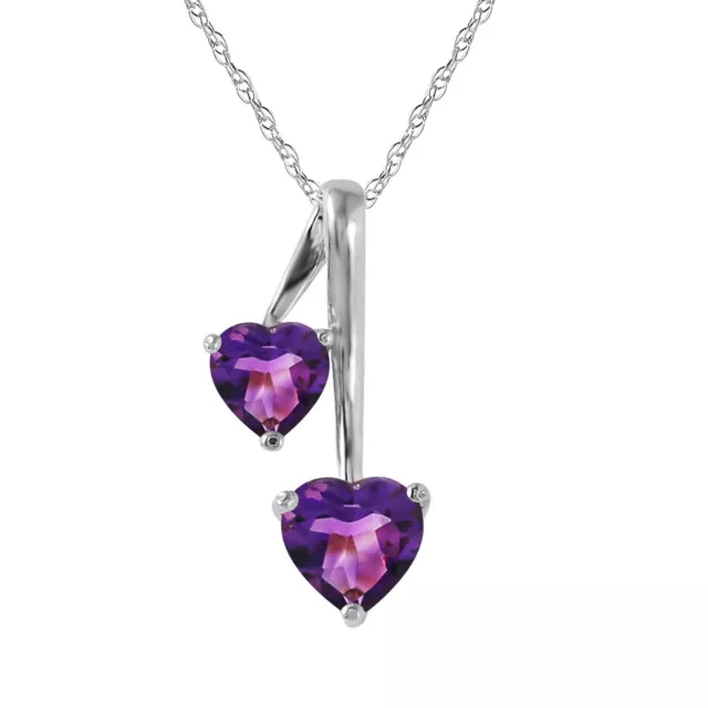 SILBERHERZKETTE MIT NATÜRLICHEN AMETHYSTEN (weiß) 2