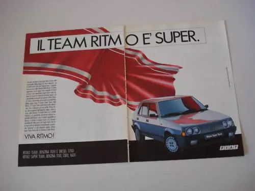 advertising Pubblicità 1986 FIAT RITMO SUPER TEAM
