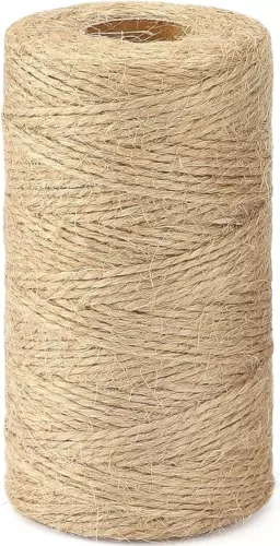 G2PLUS Jute Saite Bindfaden 1,5 mm, 100 m natürliches Garten Jute Seil, 2-lagige Kunst und Cra