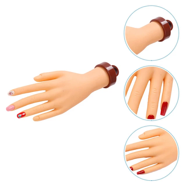 1 pieza Mano para Práctica de Uñas Mano y Pies Práctica de Uñas Modelo Entrenamiento de Uñas Mano