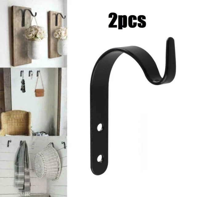 2x Wrought Iron Arc Hook Wall Hanging Bracket for Lantern Bird Feeder Flower Pot